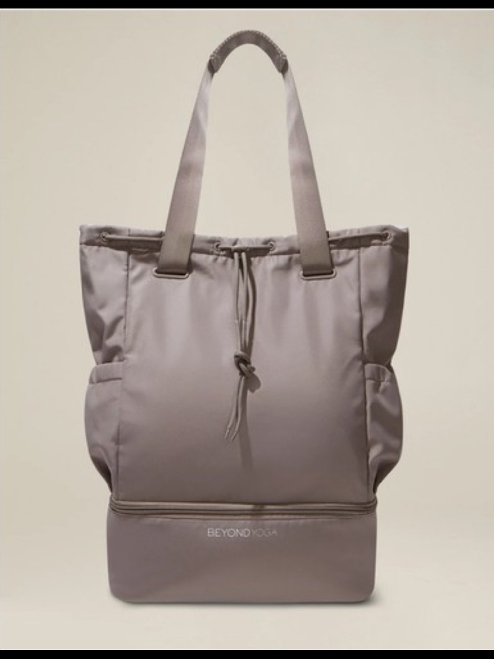 Beyond Yoga Convertible Gym Bag Birch Taupe Tote Backpack Shoe Compartment